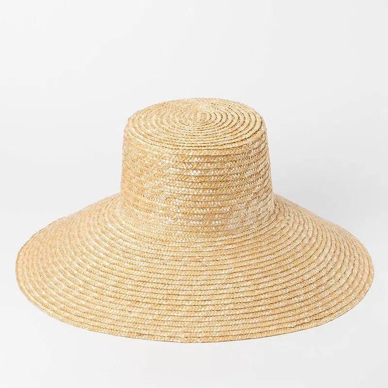 2023 New Wide Brim Beach Hats With Neck Tie For Women Large UV Protection Sun Hats Summer Big Brim Wheat Straw Hats Wholesale-Maas