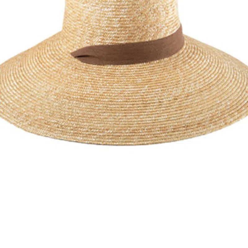 2023 New Wide Brim Beach Hats With Neck Tie For Women Large UV Protection Sun Hats Summer Big Brim Wheat Straw Hats Wholesale-Maas