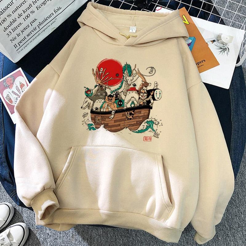 Anime Funny Cartoon Hoodie Women Spirited Away-Maas