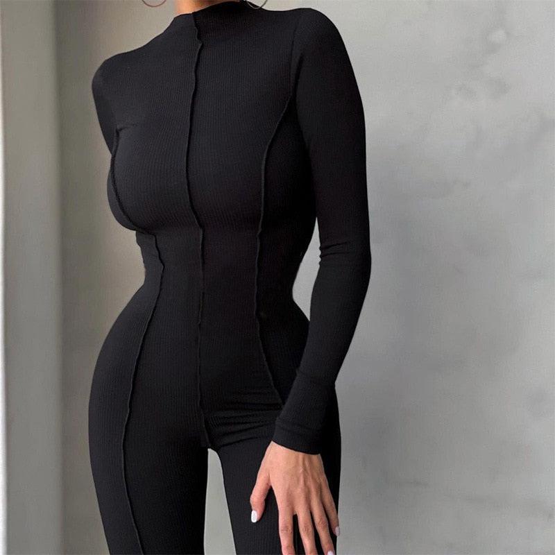 Black Jumpsuit For Women One Piece Sexy Outfit Bodycon Jumpsuit-Maas