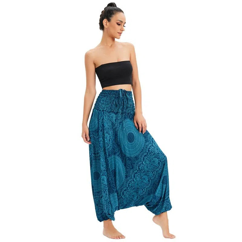 Bohemian Harem Pants Women's High Waist Baggy Boho Printed-Maas