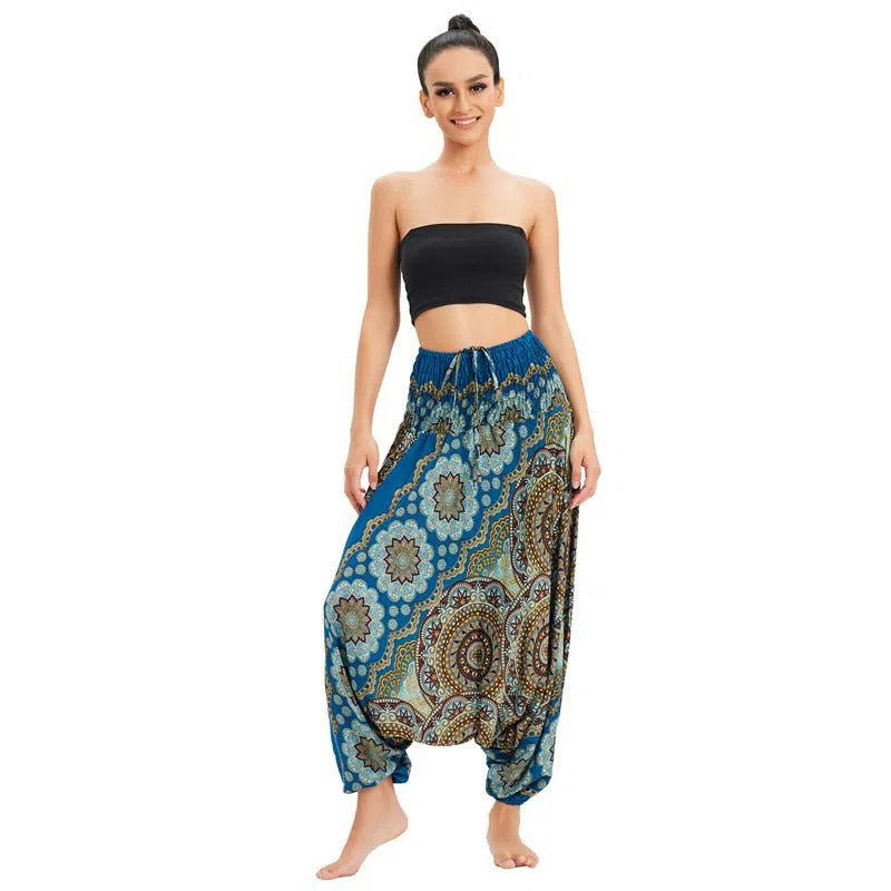 Bohemian Harem Pants Women's High Waist Baggy Boho Printed-Maas