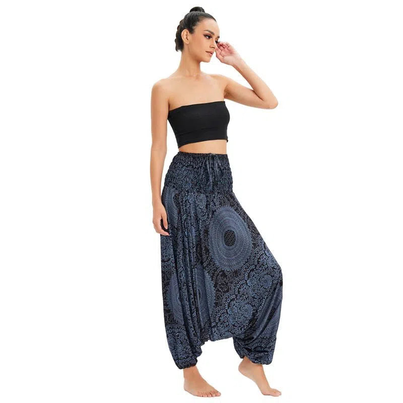 Bohemian Harem Pants Women's High Waist Baggy Boho Printed-Maas