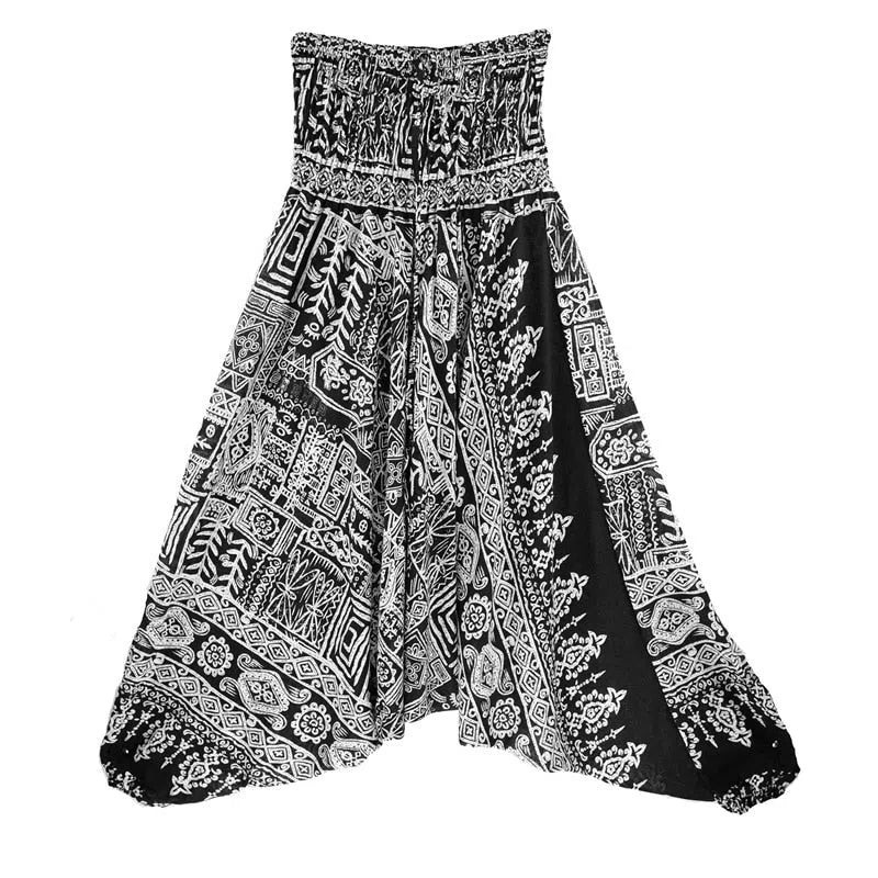 Bohemian Harem Pants Women's High Waist Baggy Boho Printed-Maas