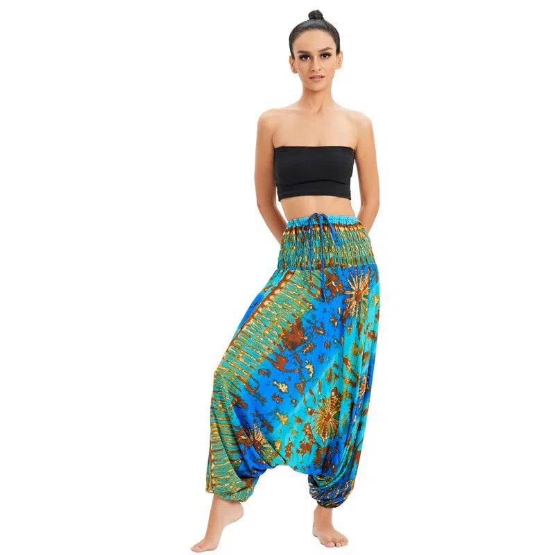 Bohemian Harem Pants Women's High Waist Baggy Boho Printed-Maas