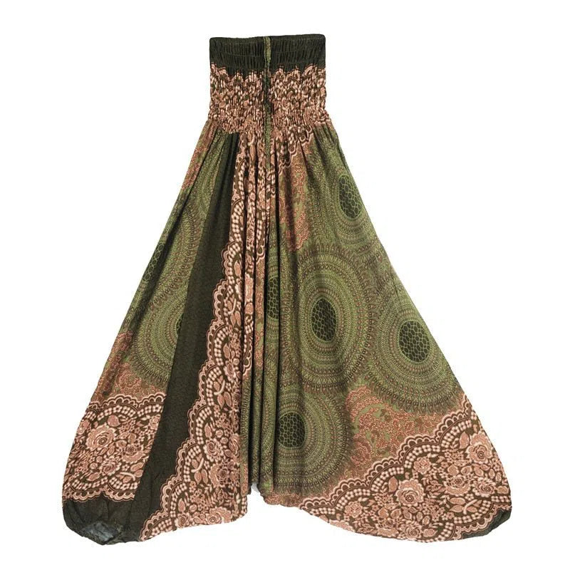 Bohemian Harem Pants Women's High Waist Baggy Boho Printed-Maas