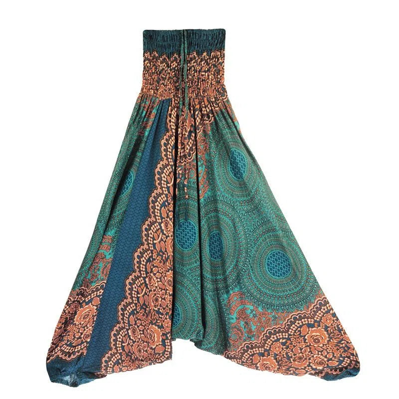 Bohemian Harem Pants Women's High Waist Baggy Boho Printed-Maas