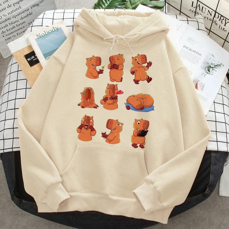 Capybara hoodies Women's anime printed-Maas