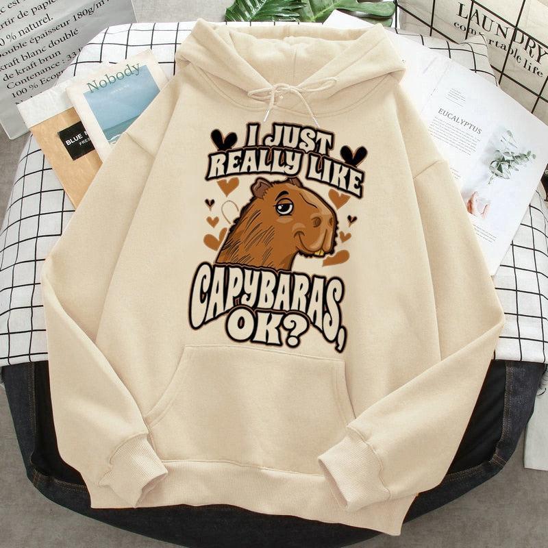 Capybara hoodies Women's anime printed-Maas