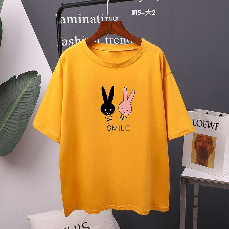 Cartoon Printed Cotton T-Shirt Tee-Maas