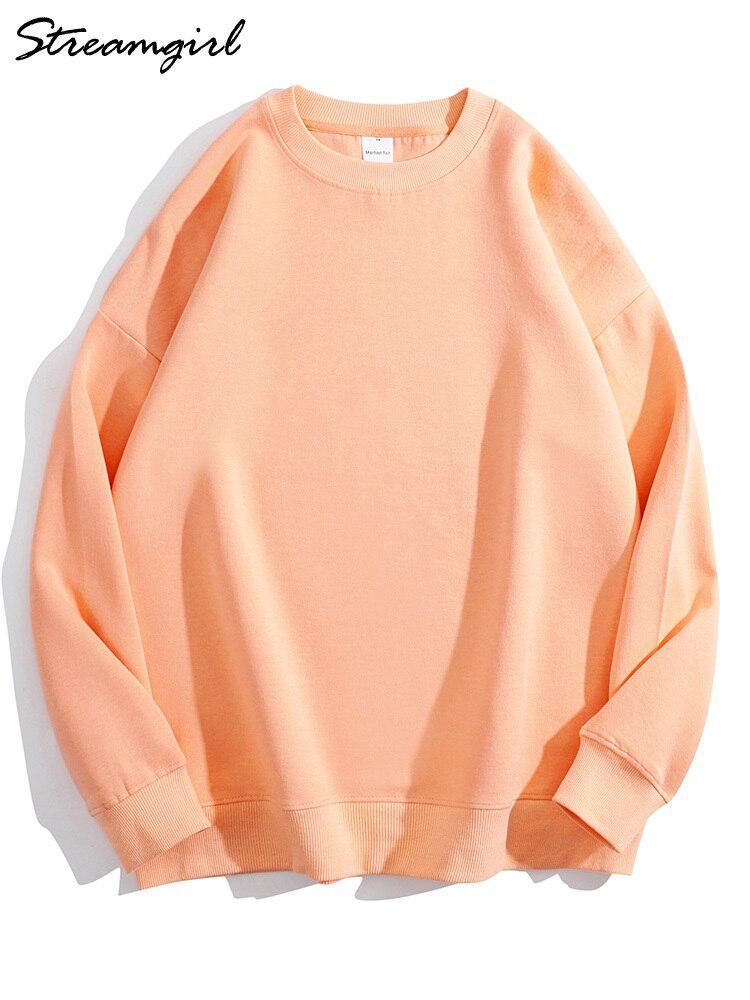 Cotton Oversized Sweatshirt Women Loose Streetwear Pullover-Maas