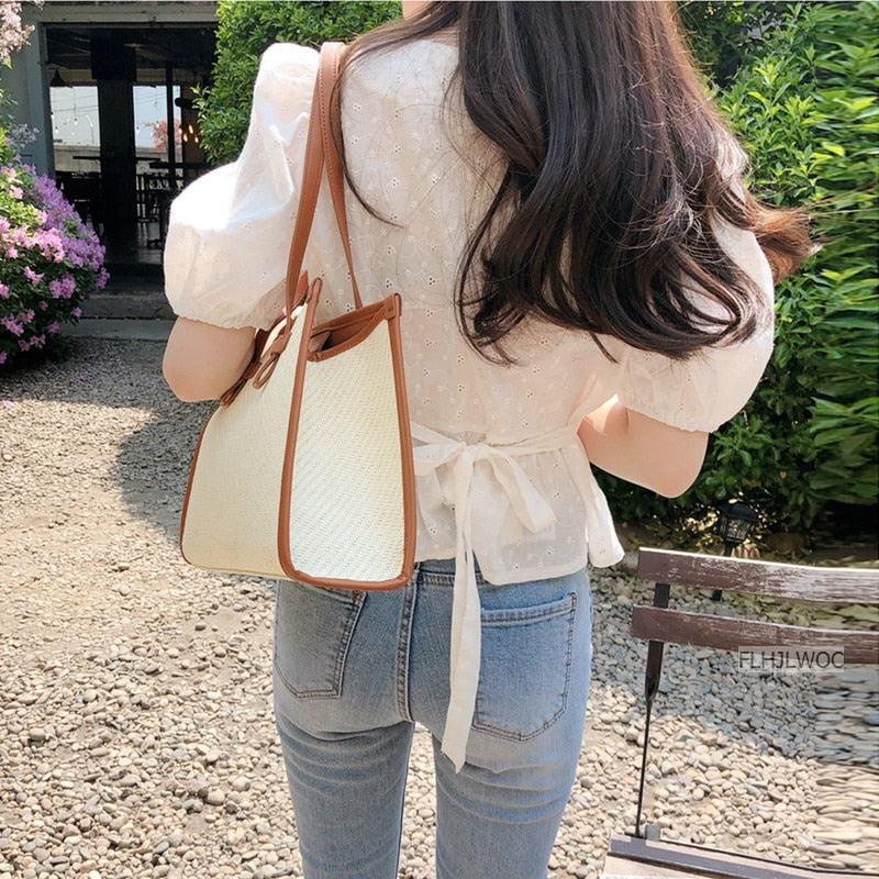 Cute Chic Tops Hot Women Style Slim Waist White Button Shirt Blouse-Maas