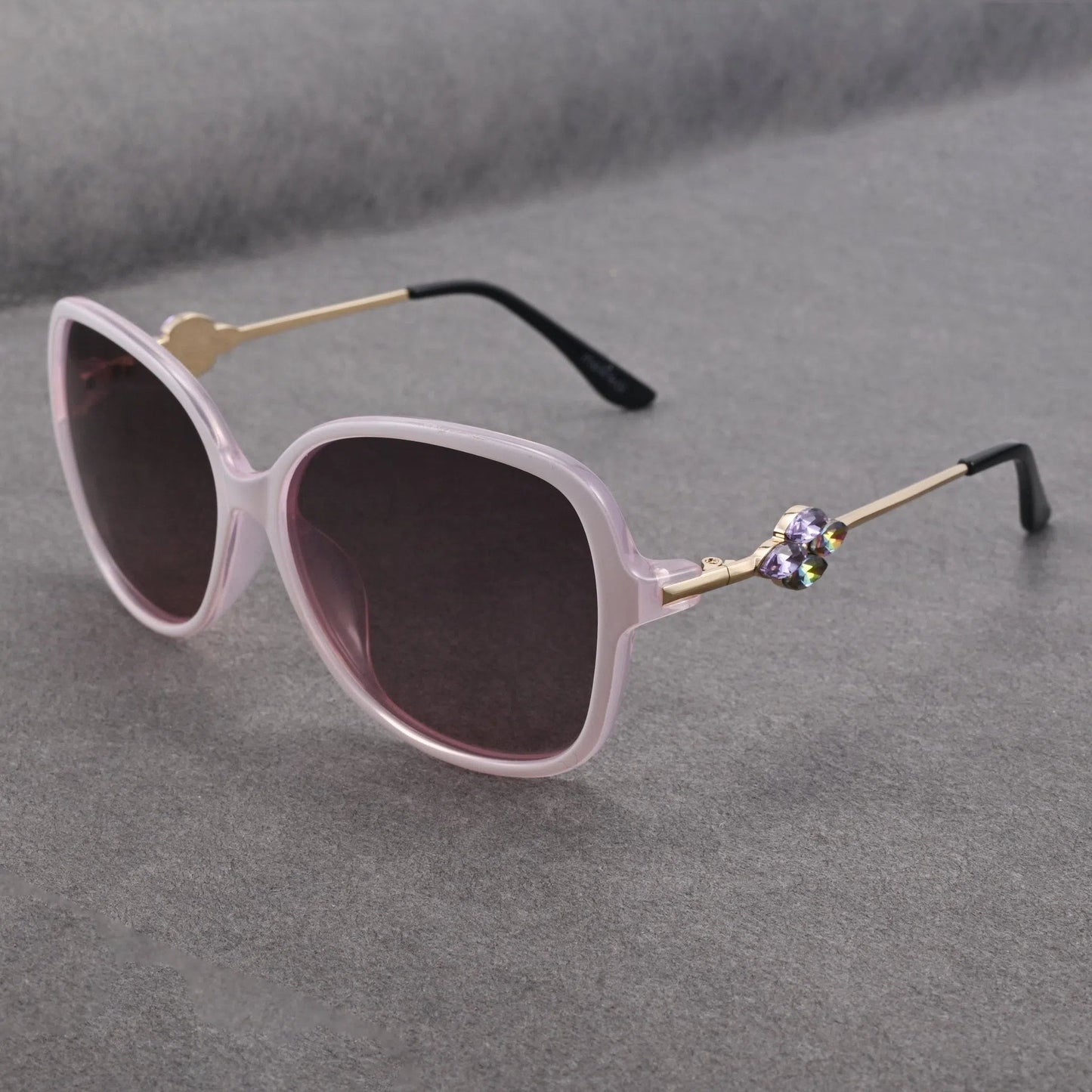 Evove Polarized White Sunglasses Women Luxury Rhinestone Sun Glasses for Female Ladies Elegant Eyewear Anti Glare Reflection-Maas