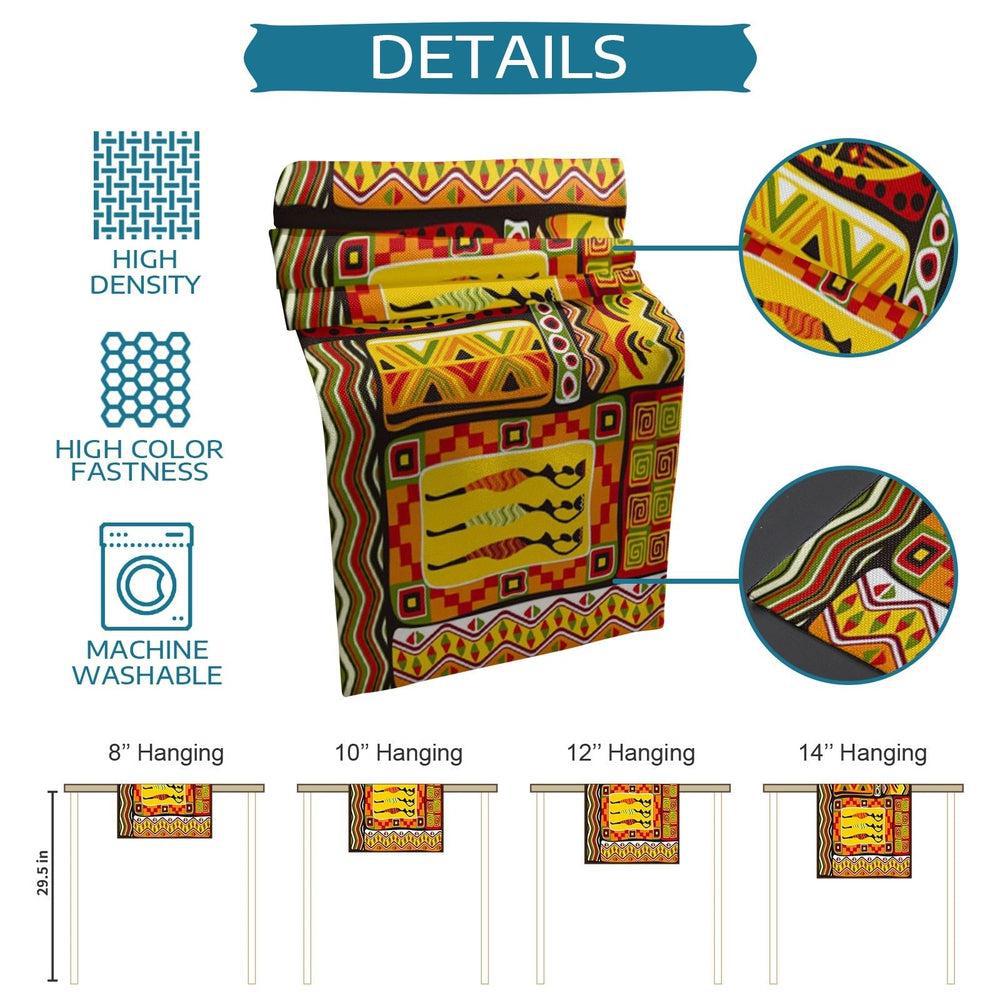 Exotic African Geometric Shapes Table Runner and Placemats Set-Maas