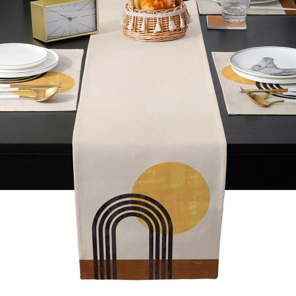 Exotic African Geometric Shapes Table Runner and Placemats Set-Maas