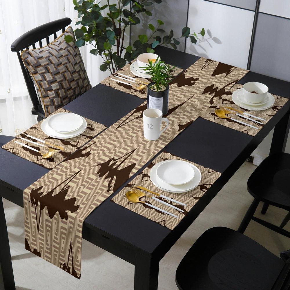 Exotic African Geometric Shapes Table Runner and Placemats Set-Maas