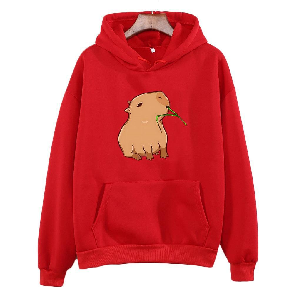 Funny Capybara Hoodie Kawaii Cartoon for Girls Hooded Pullovers-Maas