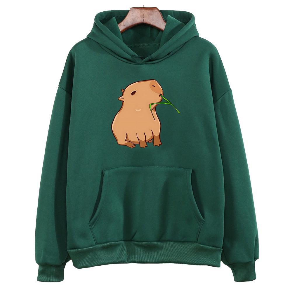 Funny Capybara Hoodie Kawaii Cartoon for Girls Hooded Pullovers-Maas