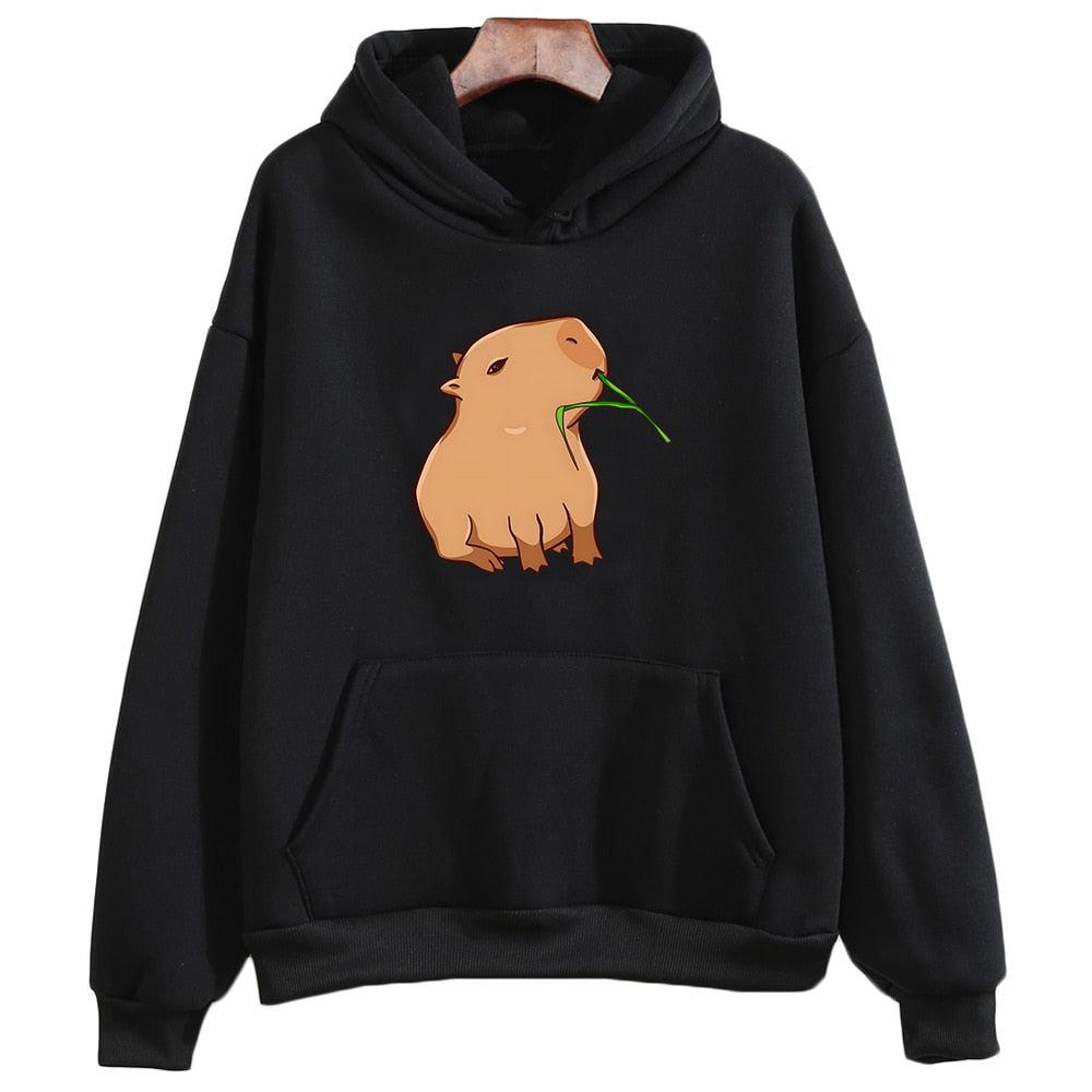 Funny Capybara Hoodie Kawaii Cartoon for Girls Hooded Pullovers-Maas