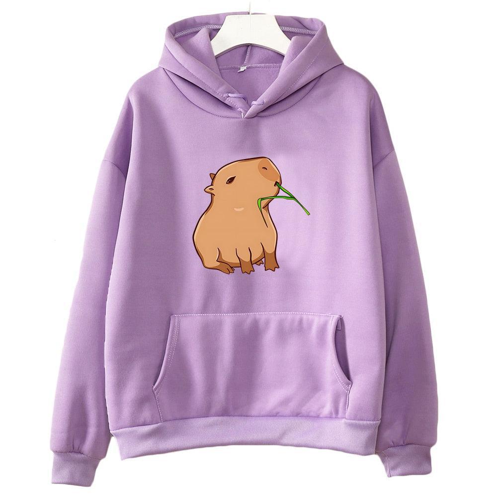 Funny Capybara Hoodie Kawaii Cartoon for Girls Hooded Pullovers-Maas