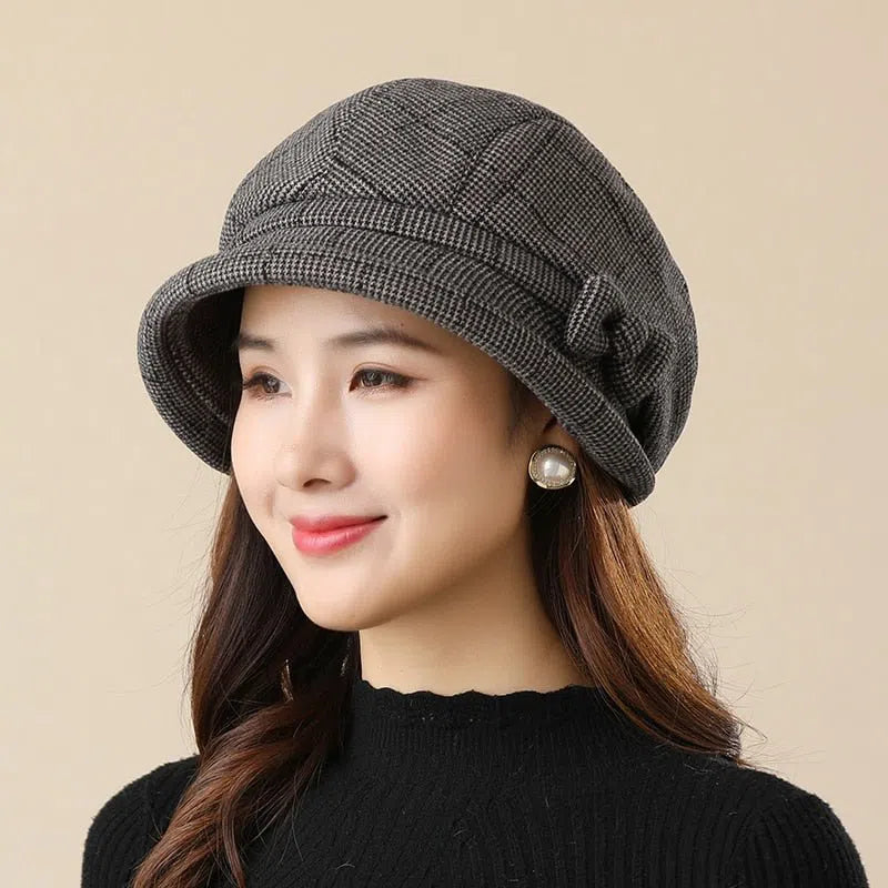 Ladies Party Hat Middle-aged and Elderly Warm All-match Basin Hats Autumn and Winter Fashion Youth Leisure Simple Fisherman Cap-Maas