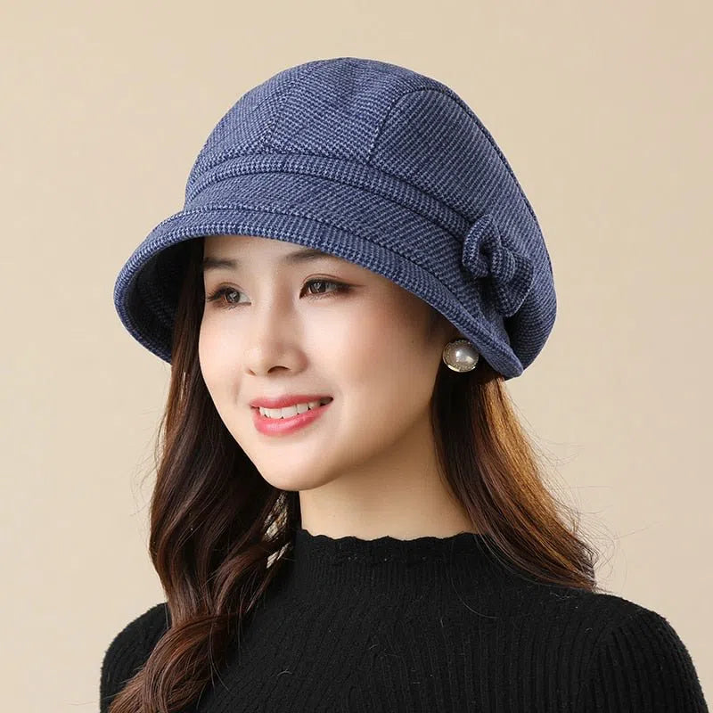 Ladies Party Hat Middle-aged and Elderly Warm All-match Basin Hats Autumn and Winter Fashion Youth Leisure Simple Fisherman Cap-Maas