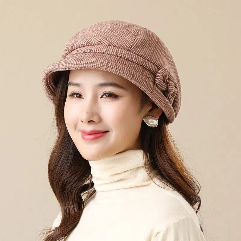 Ladies Party Hat Middle-aged and Elderly Warm All-match Basin Hats Autumn and Winter Fashion Youth Leisure Simple Fisherman Cap-Maas