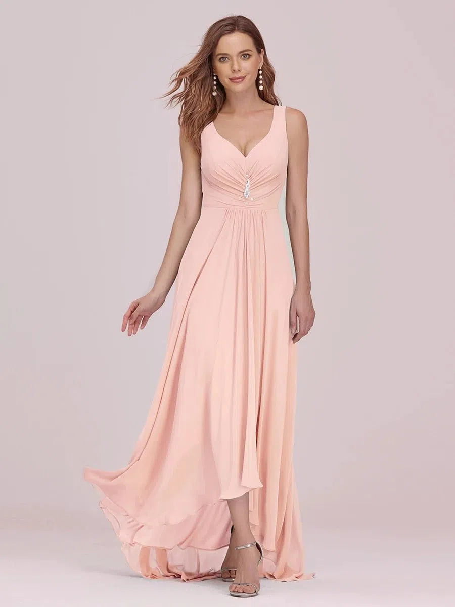 Luxury Evening Dresses V-Neck Sleeveless Chiffon Floor-Length-Maas