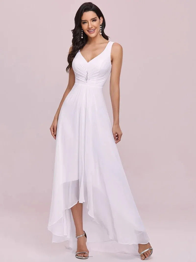 Luxury Evening Dresses V-Neck Sleeveless Chiffon Floor-Length-Maas