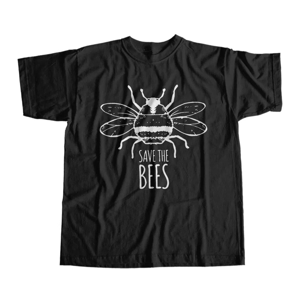 Men's 100% Cotton O-neck Bees Print T-Shirt Loose-Maas