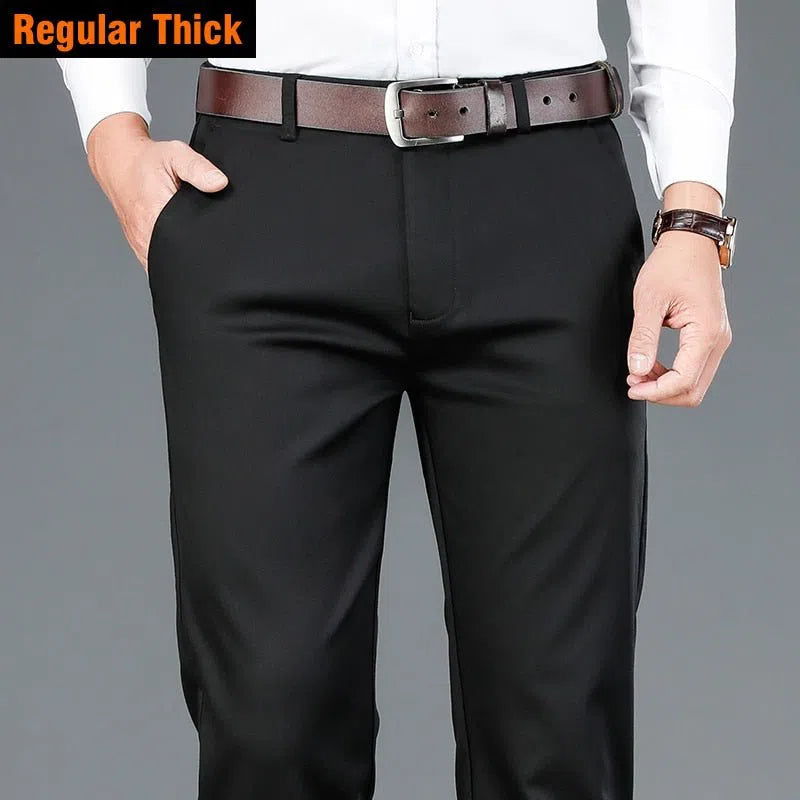 Men's Bamboo Fiber Casual Pants Business Stretch Trousers-Maas