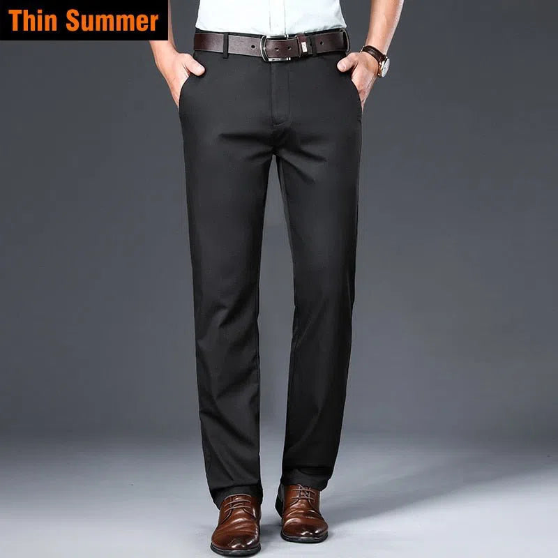 Men's Bamboo Fiber Casual Pants Business Stretch Trousers-Maas