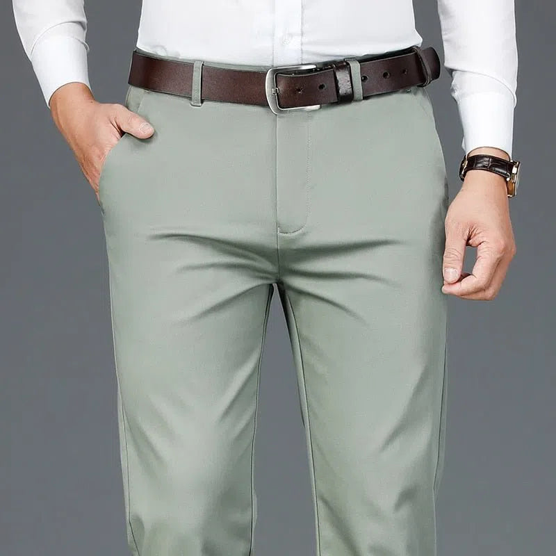 Men's Bamboo Fiber Casual Pants Business Stretch Trousers-Maas