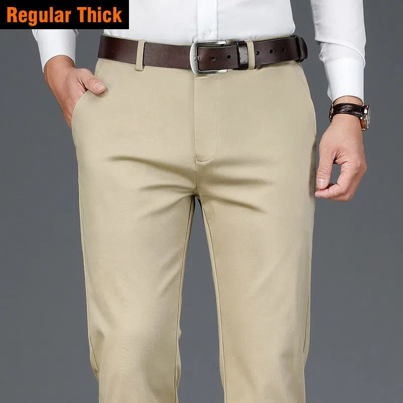 Men's Bamboo Fiber Casual Pants Business Stretch Trousers-Maas