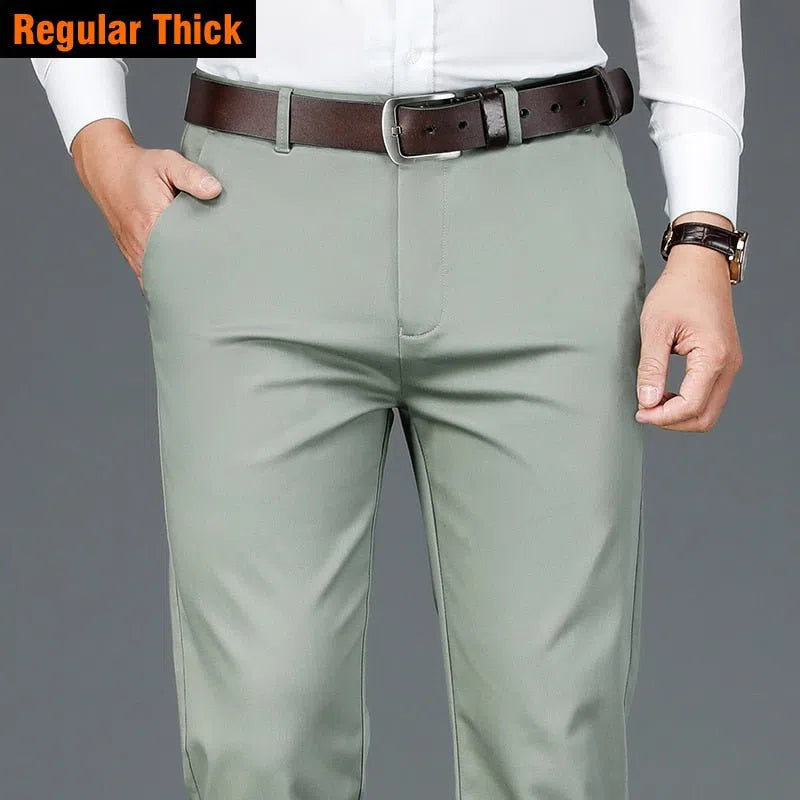 Men's Bamboo Fiber Casual Pants Business Stretch Trousers-Maas