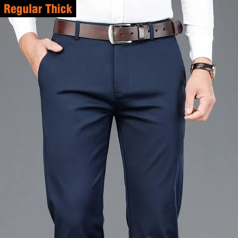 Men's Bamboo Fiber Casual Pants Business Stretch Trousers-Maas