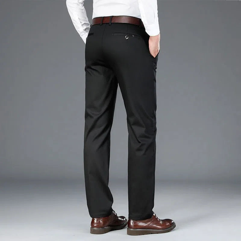 Men's Bamboo Fiber Casual Pants Business Stretch Trousers-Maas