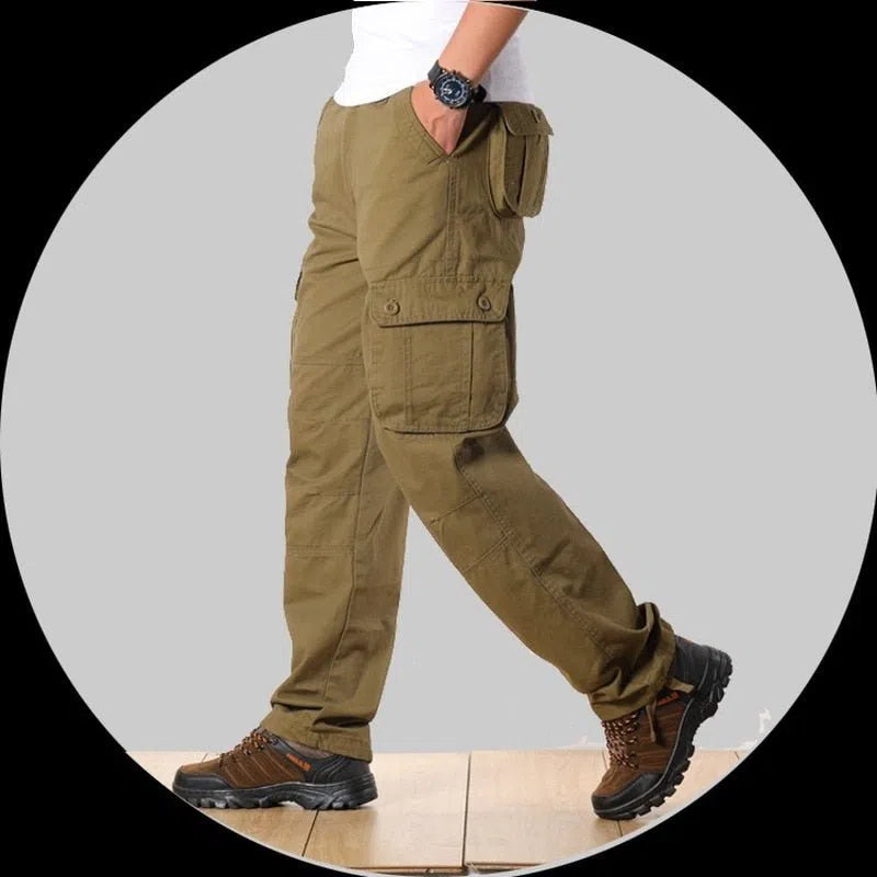 Men's Cargo Pants Casual Multi Pockets Military Tactical Straight-Maas