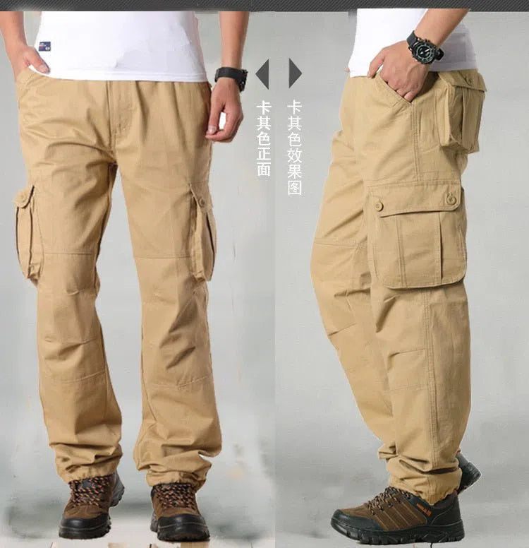 Men's Cargo Pants Casual Multi Pockets Military Tactical Straight-Maas