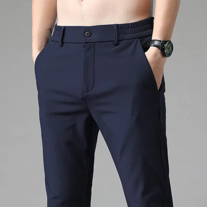 Men's Casual Business Stretch Slim Fit Elastic Waist Pants-Maas