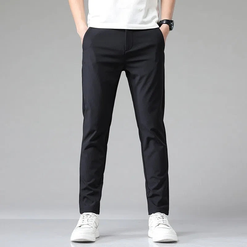 Men's Casual Business Stretch Slim Fit Elastic Waist Pants-Maas