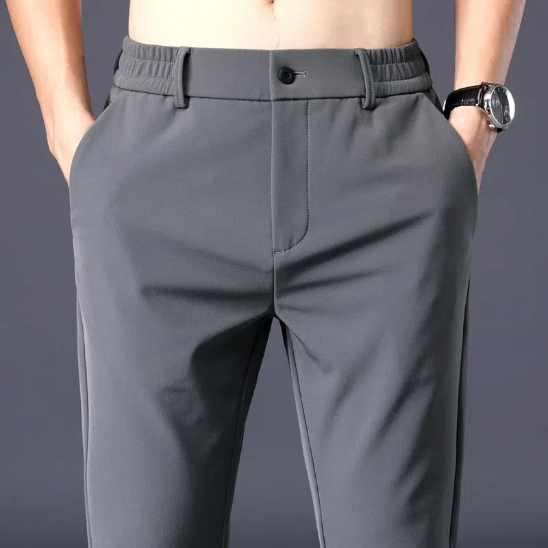 Men's Casual Business Stretch Slim Fit Elastic Waist Pants-Maas