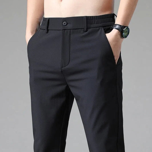 Men's Casual Business Stretch Slim Fit Elastic Waist Pants-Maas