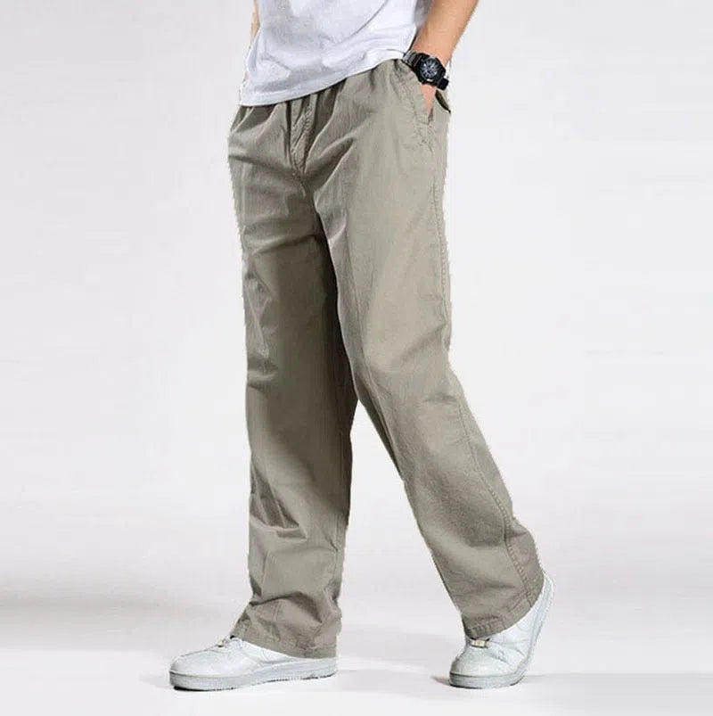 Men's Casual Cargo Pants Multi Pocket Straight Jogger Trousers-Maas