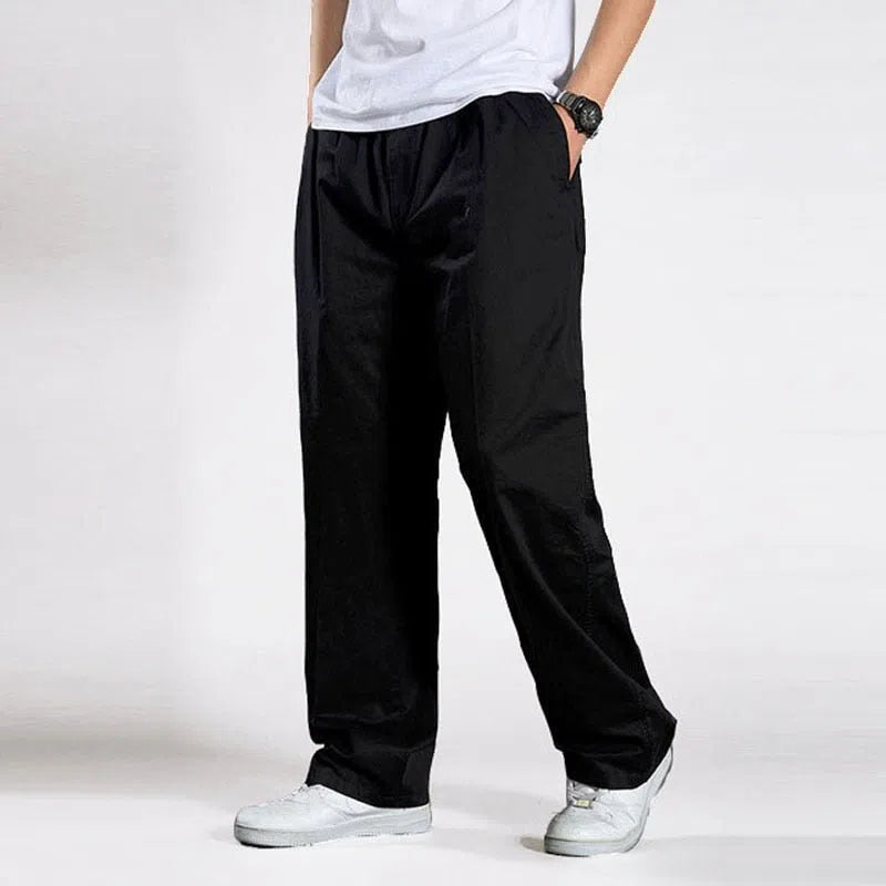 Men's Casual Cargo Pants Multi Pocket Straight Jogger Trousers-Maas