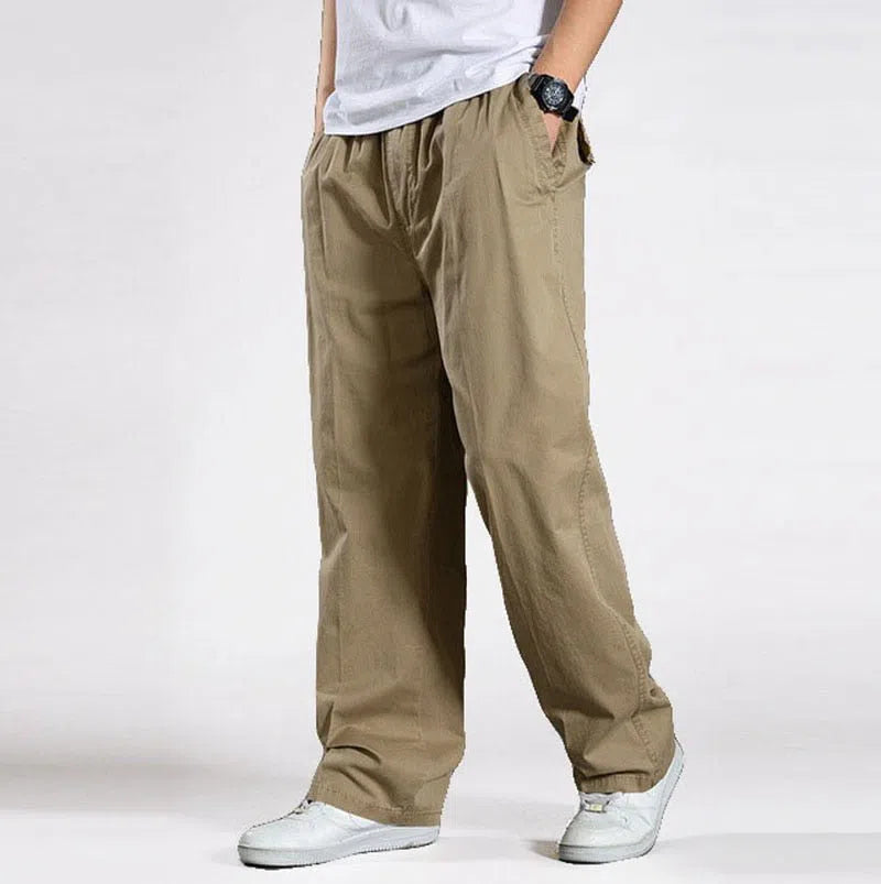 Men's Casual Cargo Pants Multi Pocket Straight Jogger Trousers-Maas