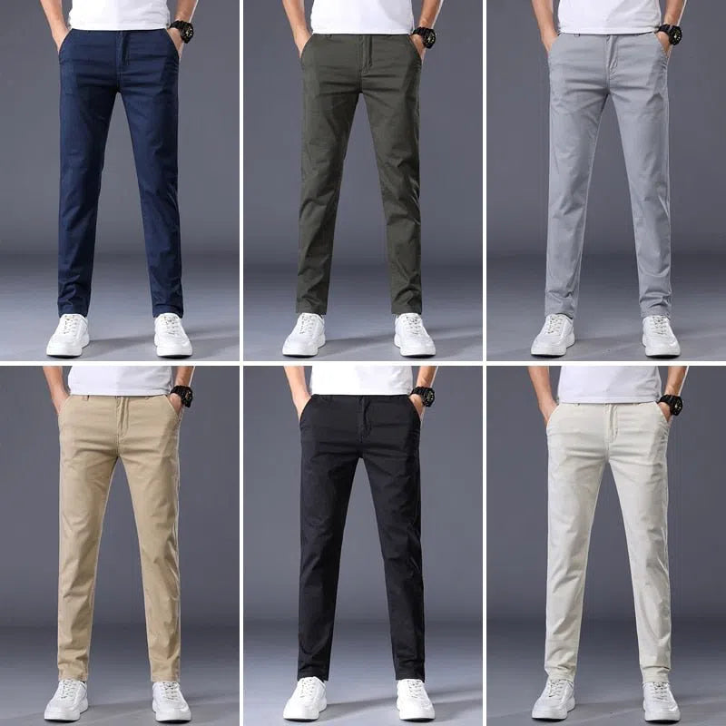 Men's Classic Thin Casual Business Pants Stretch Cotton-Maas