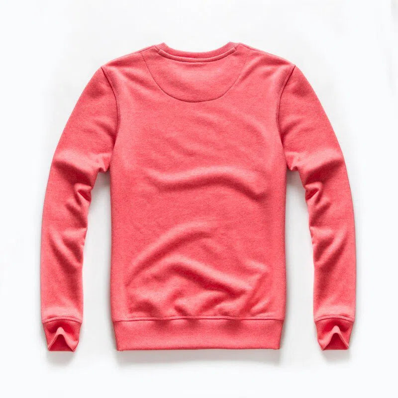 Men's Cloth Sweatshirt Solid O-Neck Sport Sweater-Maas