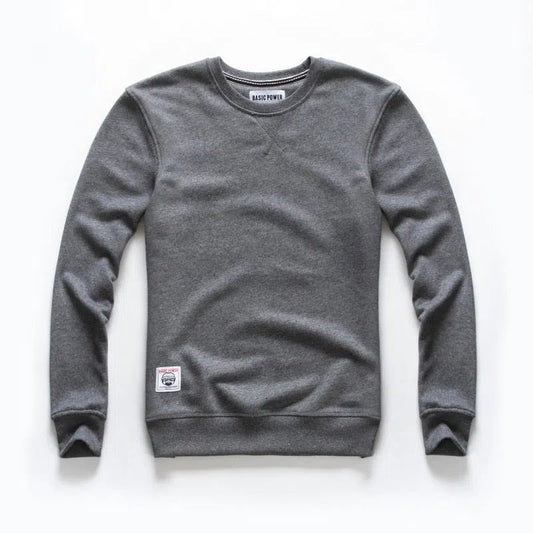 Men's Cloth Sweatshirt Solid O-Neck Sport Sweater-Maas