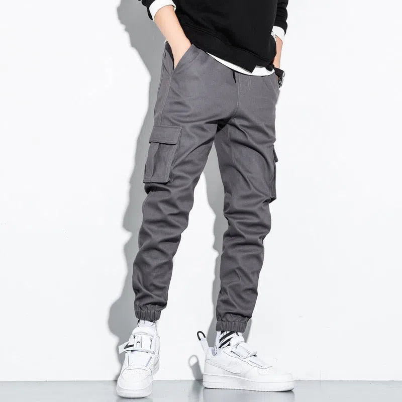 Men's Cotton Cargo Pants Drawstring Casual Jogging-Maas